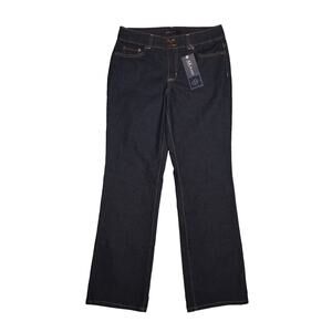 ANNE KLEIN NEW $89 Dark Wash Metropolitan‎ Boot Cut Stretch Denim Jean Size 6
